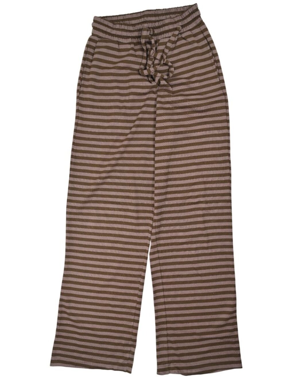 Daily Drills Striped Cotton Pants in Brown